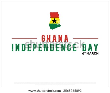 GHANA Independence Day vector design on a white background with map flag, Typographic Design of GHANA Independence Day, Map of GHANA, Vector design of Ghana national day 