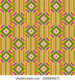 Ghana kente fabric. African print. Tribal vector pattern.