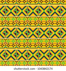 Ghana kente fabric. African print. Tribal vector pattern.
