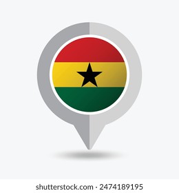 Ghana Location Pin Icon Vector Illustration