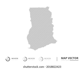 Ghana map abstract line gray on white background vector for presentation. Creative concept for infographic.