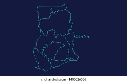 Ghana Map Background Vector eps10