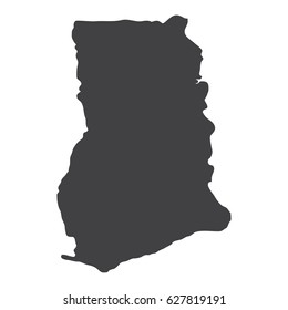 Ghana map in black on a white background. Vector illustration