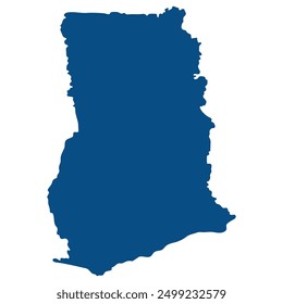 Ghana map. Map of Ghana in blue color