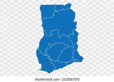 Ghana Map blue Color on Backgound png