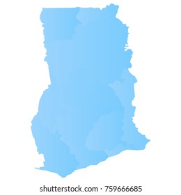 ghana map - blue pastel graphic background . Vector illustration eps 10.