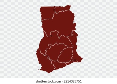 Ghana Map burnt brown Color on White Background quality files Color (701205) png