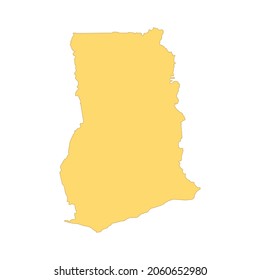 Elemento de línea de color del mapa de Ghana. Frontera del país. elemento de diseño de interfaz gráfica de usuario (GUI) de UI UX. Trazo editable.