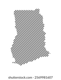 Ghana - Map of the country formed by lines. Vector Illustration.