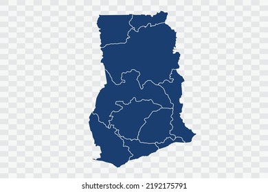 Ghana Map dark blue Color on White Background quality files Color (043B72) png