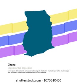 Ghana map design with white background vector