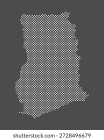Ponto do mapa de Gana sobre plano de fundo cinza.  Mapa pontilhado de República de Gana para o seu design. Vetor eps10.