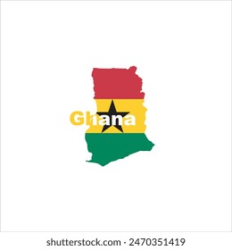 Ghana map and flag colors design on white background