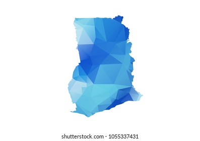 ghana map in geometric polygonal style. ghana map of isolated. Vector Illustration Eps10.