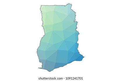 ghana map in geometric polygonal style. ghana map of isolated. Vector Illustration Eps10.