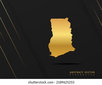 Ghana map of gold gradient style vector Illustration.