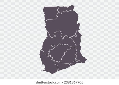 Ghana Map Graphite Color on White Background quality files Png