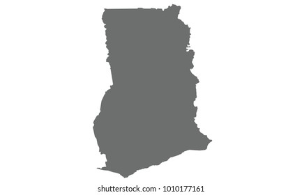 Ghana map gray color