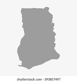 Ghana  map in gray on a white background
