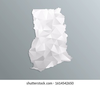 Ghana map gray in polygonal style on dark background. isolated vector illustration eps 10.