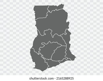 Ghana Map grey Color on Backgound png
