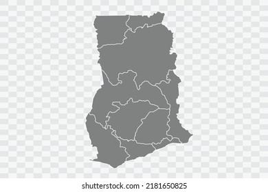 Ghana Map Grey Color On White Stock Vector (Royalty Free) 2181650825 ...