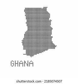 Ghana map with grunge texture in dot style. Abstract vector illustration of a country map with halftone effect for infographic. 