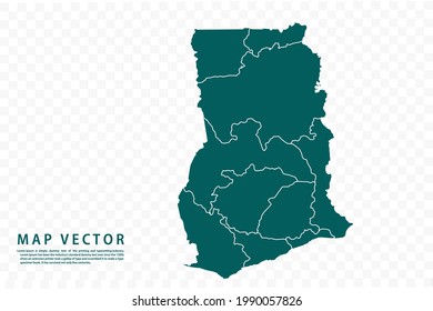 Ghana map High Detailed on white background. Abstract design vector illustration eps 10