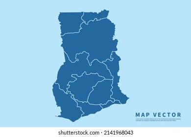 Ghana map High Detailed on blue sky background. Abstract design vector illustration eps 10