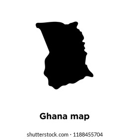 Ghana map icon vector isolated on white background, logo concept of Ghana map sign on transparent background, filled black symbol