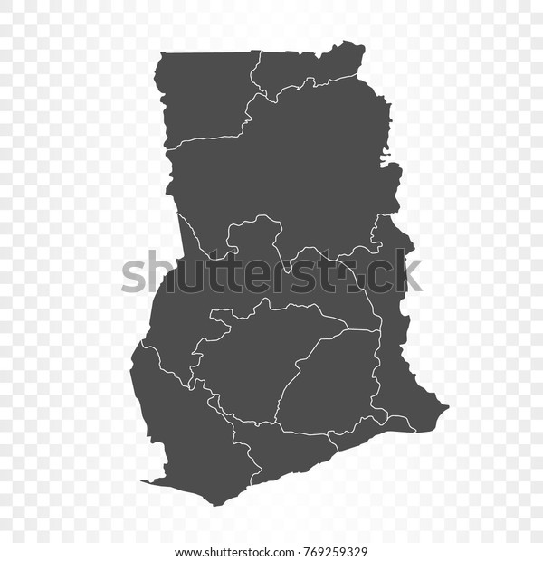 Ghana Map Isolated On Transparent Background Stock Vector (Royalty Free ...