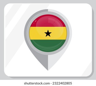 Icono de la bandera de localización del mapa de Ghana