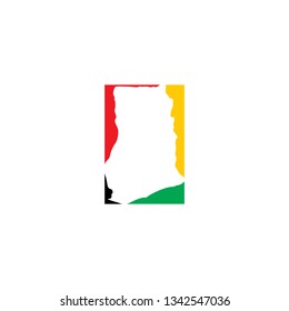 ghana map logo icon vector sign design 