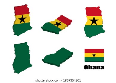 Mapa de Ghana sobre fondo blanco. ilustración vectorial.