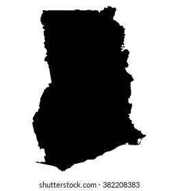 Ghana map on white background vector