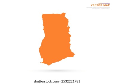 Ghana Map - Orange abstract style isolated on white background vector.