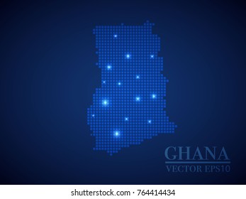 Ghana map page symbol for your web site design Ghana map logo, app, UI. Wire frame 3D mesh polygonal network line, design sphere, dot and structure. Ghana map.vector illustration eps 10.