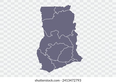 Ghana Map pewter Color on White Background quality files Png
