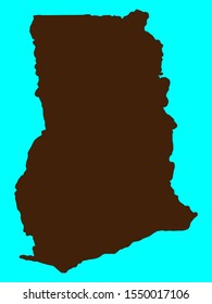 Ghana Map silhouette Vector illustration eps 10