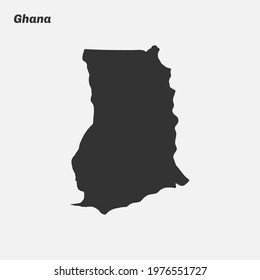 Ghana map silhouette. Vector illustration.