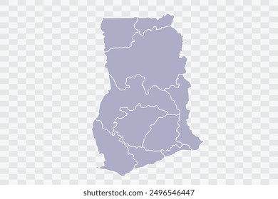 Ghana Map silver Color on White Background quality files Png