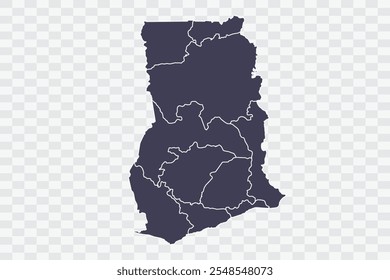 Mapa do Gana Slate Color on White Arquivos de qualidade de fundo Png