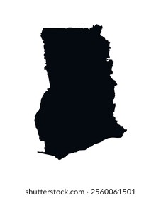 Ghana Map vector icon. Map of Ghana Black Silhouette.