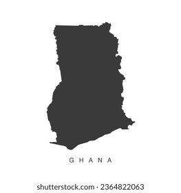 Ghana map vector icon gray color.