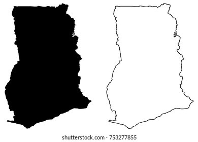 Ghana Map Vector Illustration Scribble Sketch Stock Vector Royalty Free 753277855