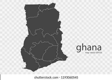 Ghana Map Vector Isolated On Transparent Stock Vector (Royalty Free ...