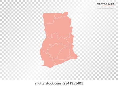 Ghana mapea el color naranja vector con fondo transparente.