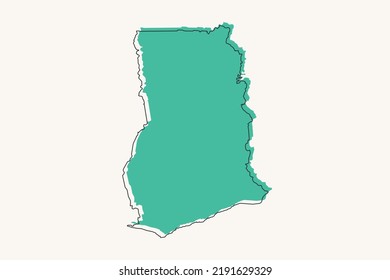 Ghana Map - World map International vector template with black and green geometric shapes and lines style isolated on white background for design, infographic - Vector illustration eps 10