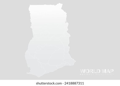 Ghana Map - World Map vector template with High detailed including white and grey gradient color and white outline color isolated on grey background - Vector illustration eps 10