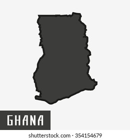 Ghana Mapvector Illustration Stock Vector (Royalty Free) 354154679 ...